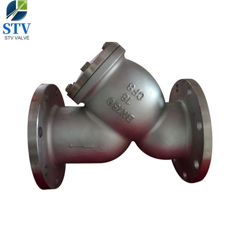 Stainless Steel 316 Y Strainer China Valve Manufacturer STV   DIN Standard Y Strainer PN16 CF8 Body Flange End 768x768 