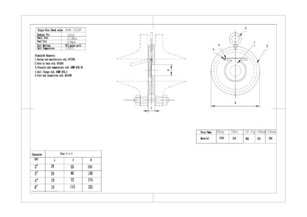 Wafer Single Disc Swing Check Valve Lb