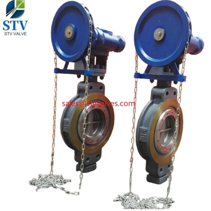 Three Eccentric Butterfly Valve,300LB,12 Inch,WCB,Chain Operator ...